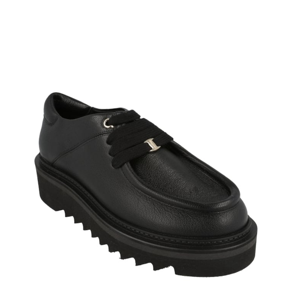 Ferragamo Euripilo Moc Toe Leather Loafer Black Women's Us 10 Org $895